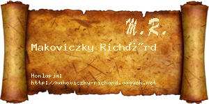 Makoviczky Richárd névjegykártya